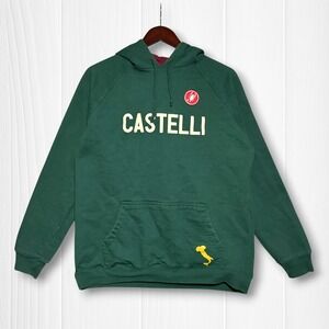 Castelli Spell Out Pullover Hoodie Mens Medium Green